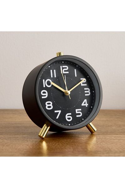 Home Box Emir Metal Table Alarm Clock with Night Light 11x5.5x12 cm