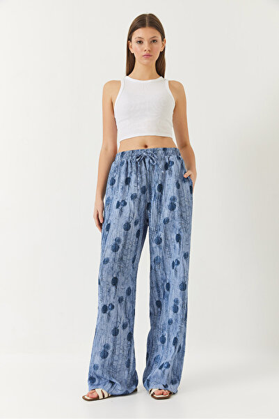 Bianco Lucci Жіночі брюки Палаццо 80167 з еластичним поясом і кишенями Деталі 60271064