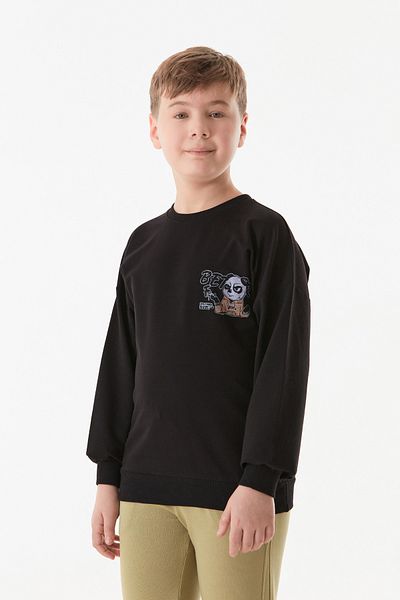 Fulla Moda Front and Back Printed Crew Neck Boys' Sweatshirt