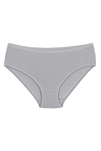 YILDIZ 6 τεμάχια Star Rib Heart Bato Panties Γκρι 3589
