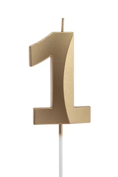 BeySüS Altın Rengi 1 Rakam Pasta Mumu