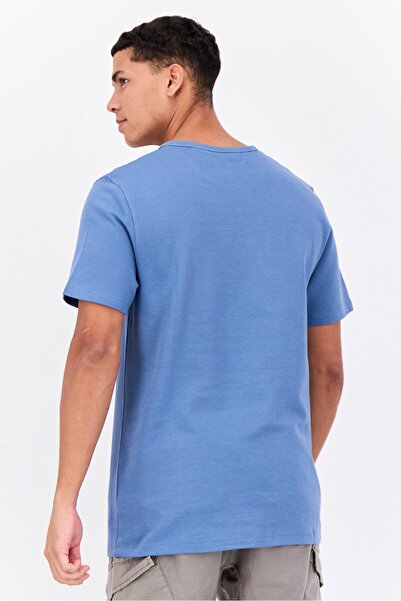 French Connection Men Crew Neck Short Sleeves Plain T-Shirt, Blue