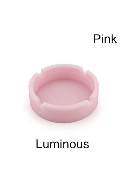 Choice منفضة سجائر دائرية من السيليكون المضيء/الملون باللون الوردي، منفضة سجا...