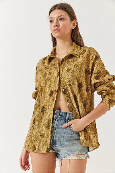 Bianco Lucci Дамска риза с принт с отворени рамене 60398 60271063