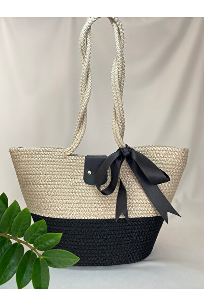 Fashion'Ss BuMu Bag &Tress İp Kadın Omuz Çantası, Günlük Fiyonk Aksesuar Plaj...