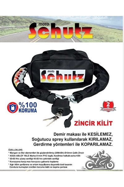 Genel Markalar Motoschutz Hard200 Kesilmez Motorsiklet Kilidi Zincir Kilit 20...