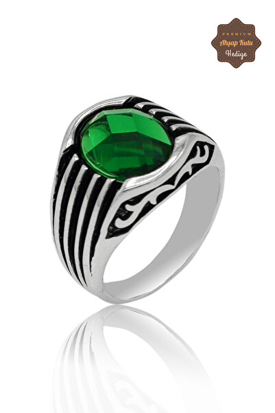 Midyat Nurtaş Gümüş Zümrüt Taşlı Oval Model 925 Ayar Gümüş Çocuk Yüzük 201023743