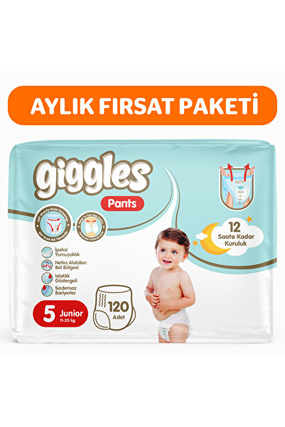 giggles Pants Külotlu Bebek Bezi 5 Numara Junior 120 Adet