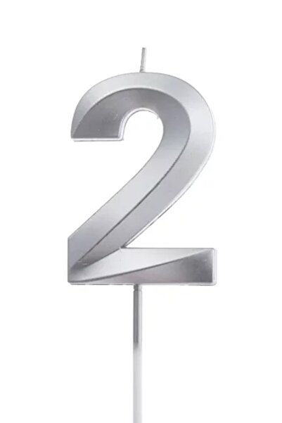 BeySüS Gümüş Rengi 2 Rakam Pasta Mumu