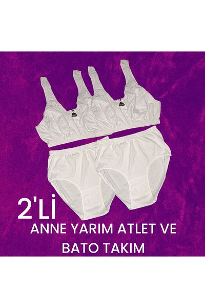 Tutku Set 2 piese din bumbac de calitate, jumătate de maioț alb și set Bato Ribana