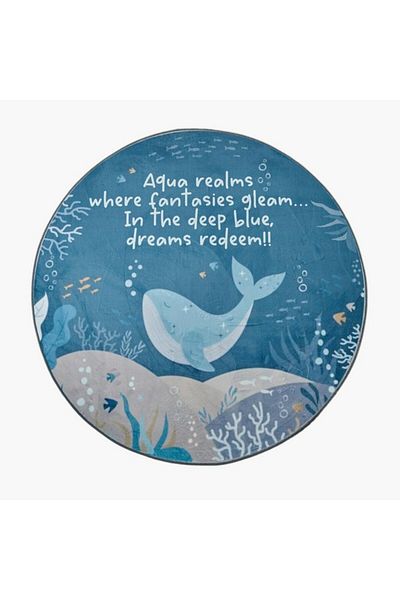 Home Box Joy Sea World Ben Whale Printed Flannel Rug 120 cm