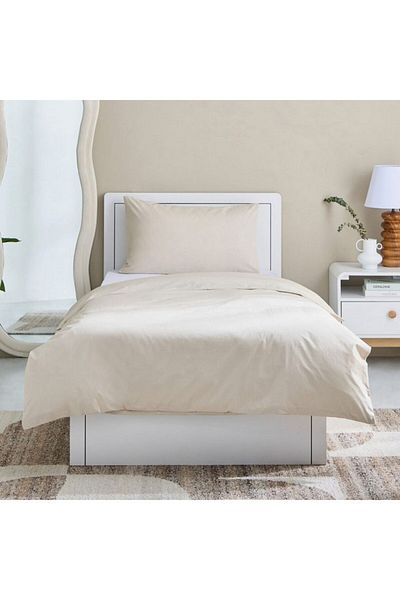 Home Box Purely-percale 2-Piece 300TC Percale Single Duvet Quilt Cover Set 135x200 cm