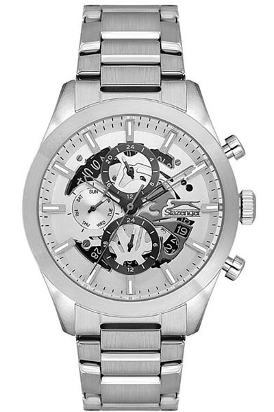 Slazenger SLAZENGER SL.9.2399.2.01 Men Multi Function Display Watch & Metal Strap Silver