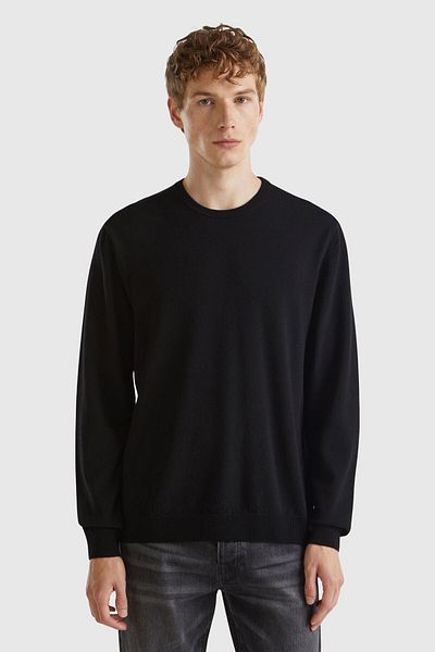 United Colors of Benetton Мъжки черен пуловер (Код на модела: 124A1002U1G34)