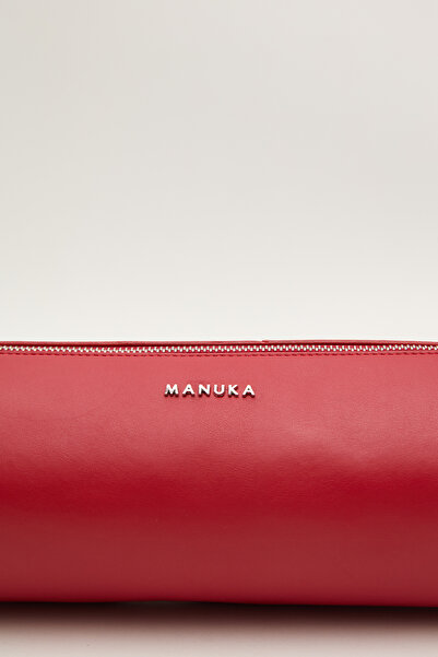 Manuka Piros bőr hengeres válltáska