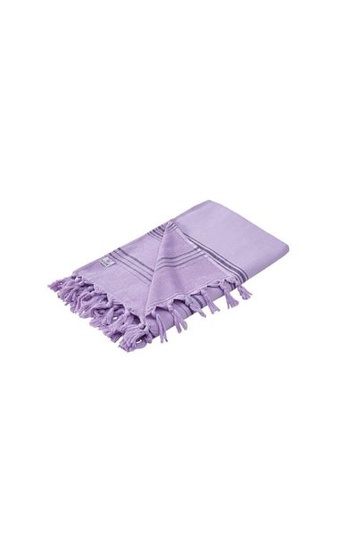Sevim 90x170cm Lilac Striped Soft High Water Absorbent Cotton Towel Peshtemal