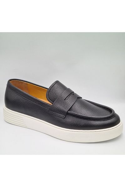 Libero L5505 Black Genuine Leather Eva Sole Men's Casual Loafer Shoes