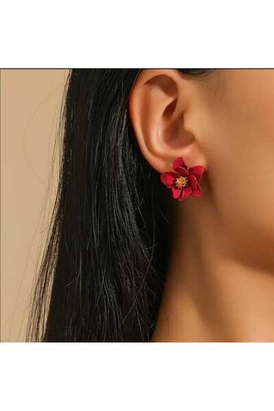 Bujiteri Layered Elegant Flower Zinc Earrings