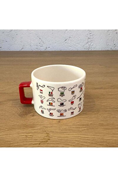 The Lucid Lab All Tracks / Formula 1 Pistleri Kırmızı U Kulplu Kupa