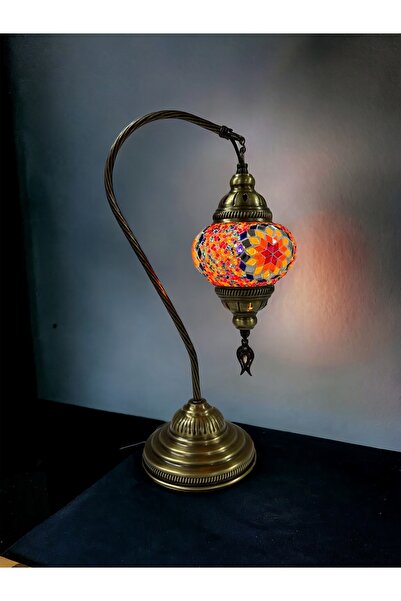 YILDIZ Masaüstü Otantik Deveboynu Mozaik Lamba - Gökkuşağı