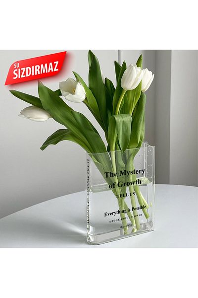 Gri Grafik Design Workshop The Mystery Printed Acrylic Transparent Book Vase