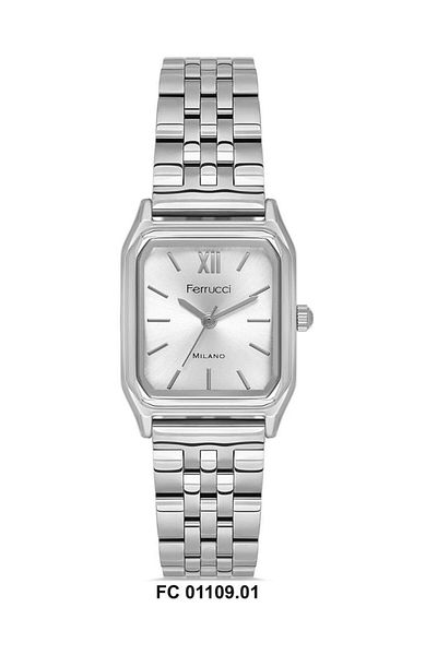 Ferrucci Ferrucci̇ Original Silver Color Square Steel Women's Wristwatch