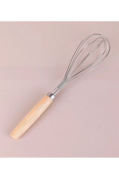 BKC HOME Stainless Steel Wire Whisk with Bamboo Handle