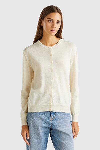 United Colors of Benetton Women / Girls Cream Cardigan (Model Code: 1002D5485)