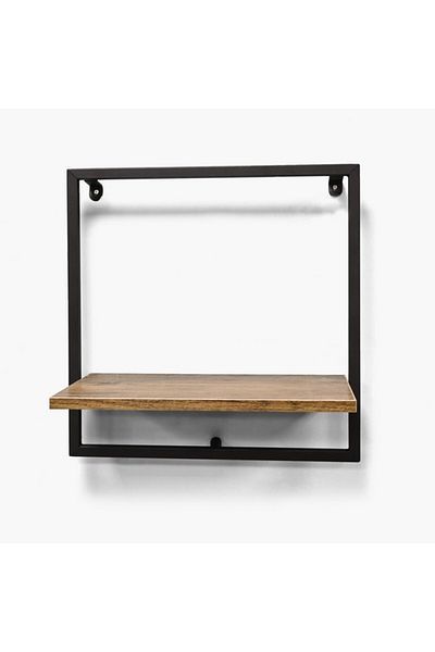 Home Box Sera Square 1-Tier Wall Shelf with MDF Board 35x20x35 cm