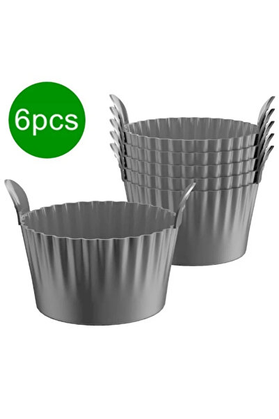 Choice رمادي-6 قطع من قوالب الكعك المصنوعة من السيليكون لفرن المقلاة الهوائية...