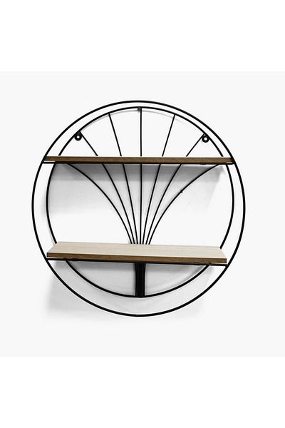 Home Box Sera Circle 2-Tier Wall Shelf 40x10x40 cm
