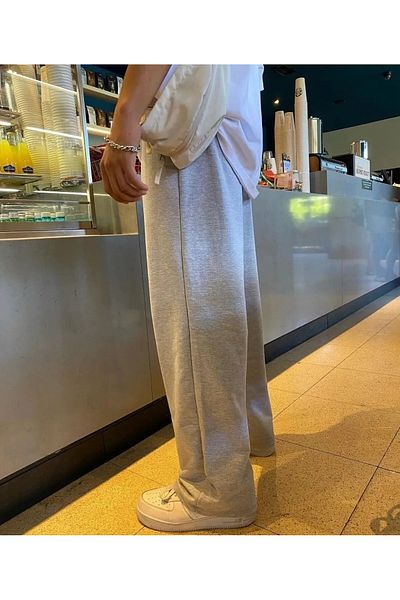 EydaMoon Men's Baggy Style Wide Leg Full Fit 4 Season Sweatpants