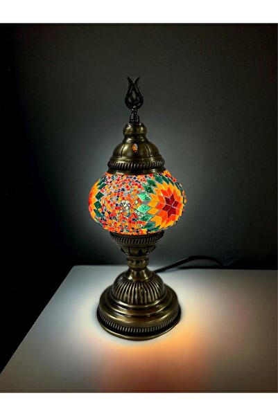 YILDIZ Masaüstü Otantik Osmanlı Mozaik Lamba - Gökkuşağı