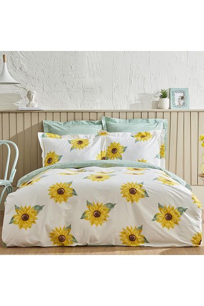 LUXE Conrad Green Double 100% Cotton Duvet Cover Set - Lxshp 1055529