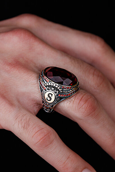 Neat Kişiye Özel Harf Yazılı, Ağır İşçilikli 925 Ayar Gümüş Erkek Yüzük