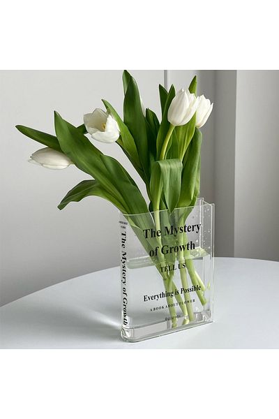 Gri Grafik Design Workshop The Mystery Printed Acrylic Transparent Book Vase