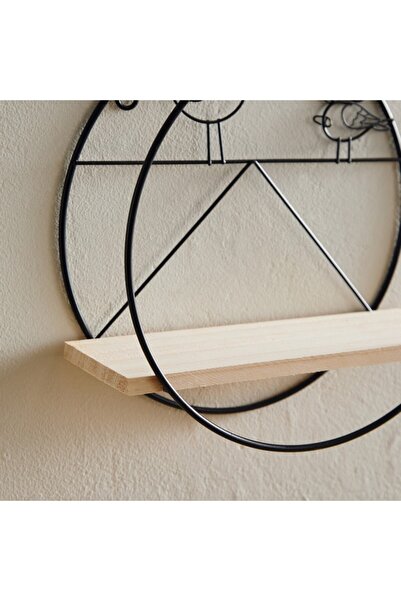 Home Box Wadee Metal and Wooden Wall Hanging Shelf 22x9x22.5 cm