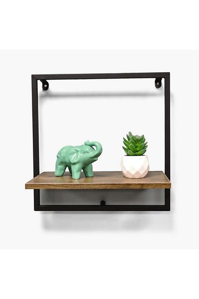 Home Box Sera Square 1-Tier Wall Shelf with MDF Board 35x20x35 cm