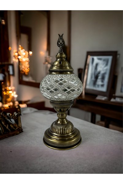 Generic Brand Desktop Authentic Ottoman Mosaic Lamp - White