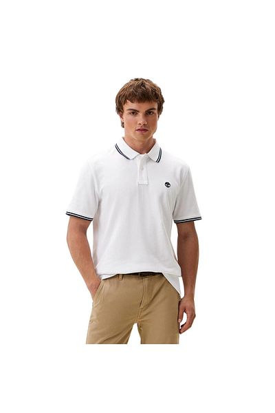 Timberland Ανδρικό μπλουζάκι με κοντό μανίκι Pique Polo White