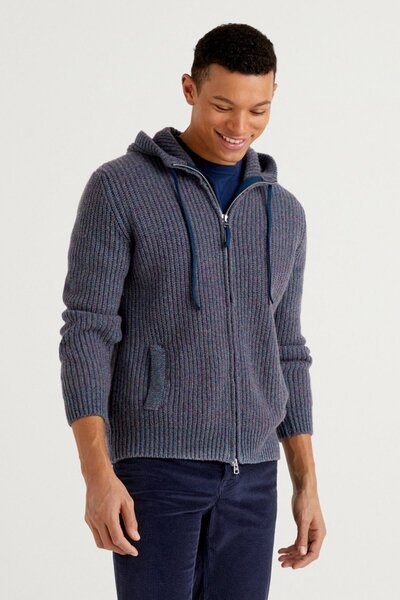 United Colors of Benetton Hooded Shetland Knitwear Cardigan