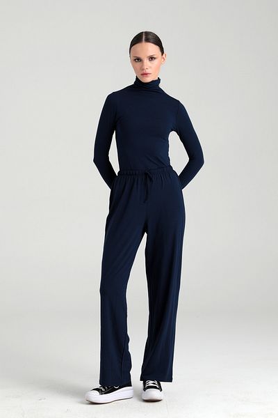 SHEISMONO Pantaloni ultra moi cu șireturi Albastru bleumarin