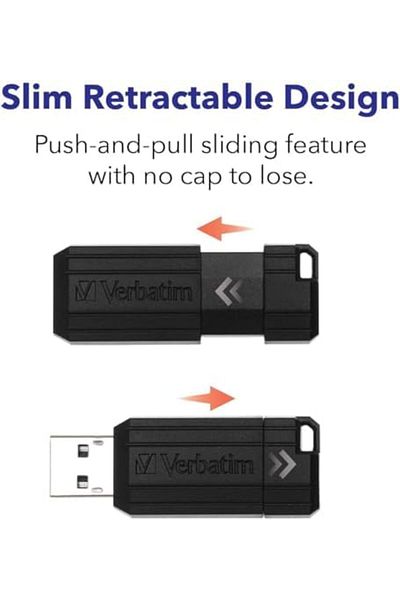 LUXE Slm Store'N'Go USB 2.0 Drive 128Gb Pinstripe Black New Design 1099594