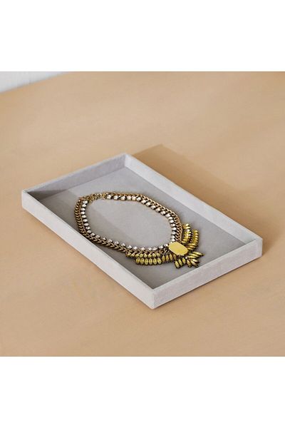 Home Box Velour Jewellery Tray