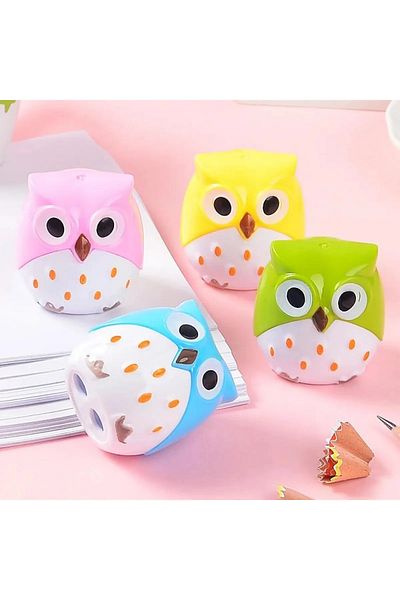 NaSaDAN 12 Pcs Owl Pencil Sharpener Double Chamber Pencil Opener