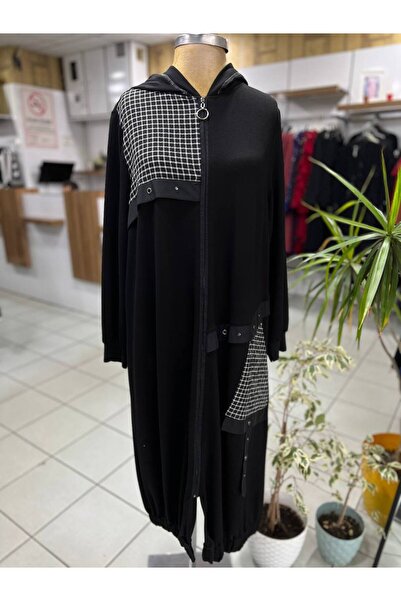 Francesca Gazzella Siyah Ekose Desenli Kap