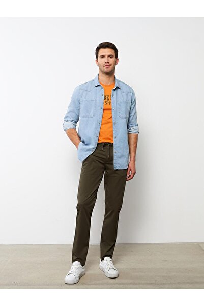 LC Waikiki بنطلون تشينو رجالي من الجبردين ذو قصة ضيقة (S2)