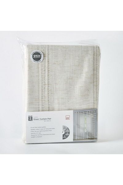 Home Box Aara Ashton 2-Piece Extra Long Sheer Curtain Pair 140x300 cm