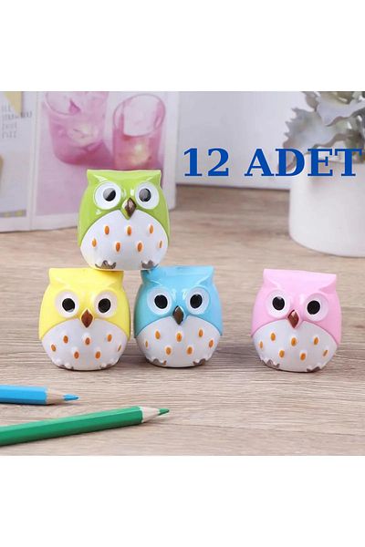 NaSaDAN 12 Pcs Owl Pencil Sharpener Double Chamber Pencil Opener
