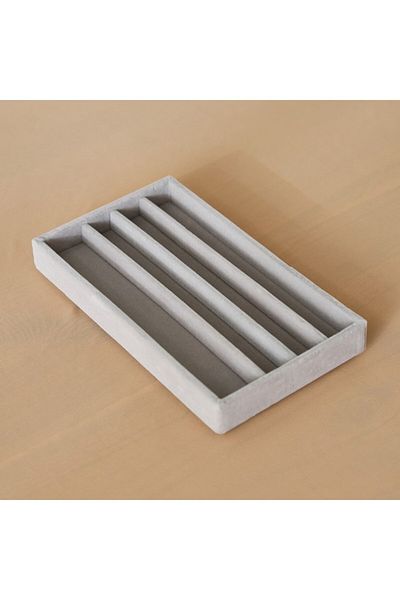 Home Box Velour 4-Compartment Jewellery Tray for Necklaces